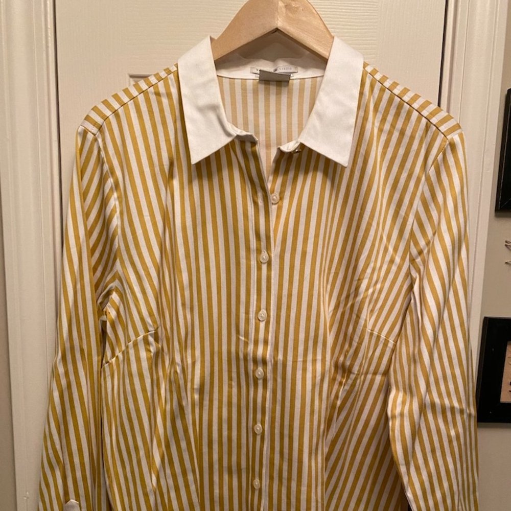 VanHeusen Studio Women's Yellow Stripped Shirt